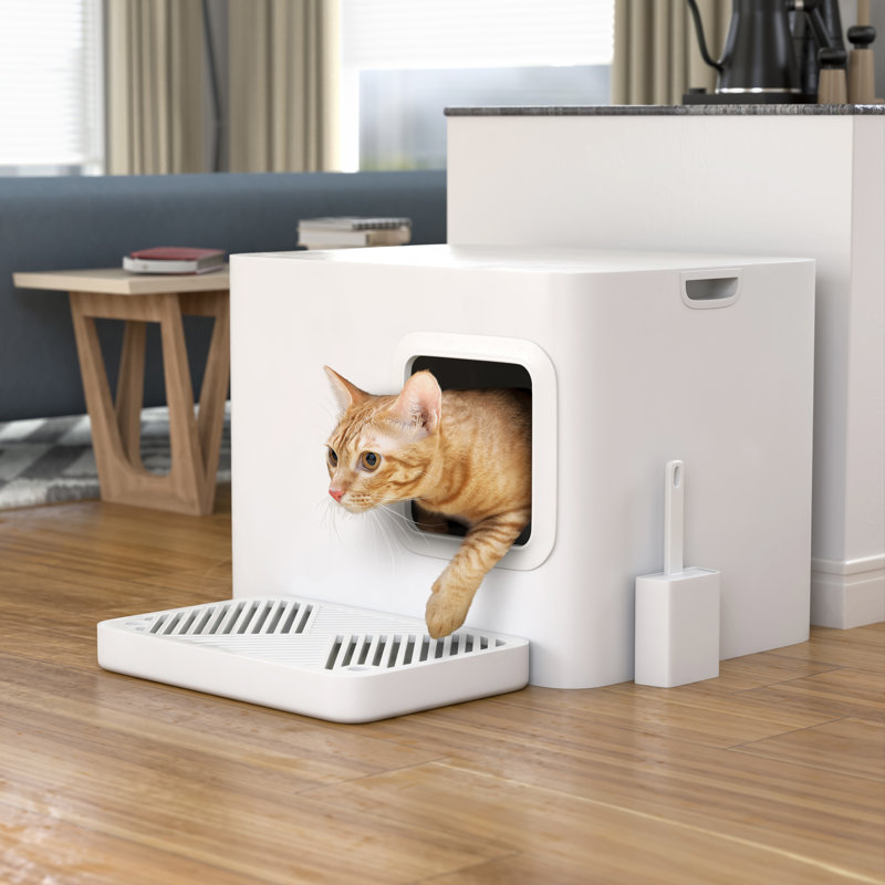 Archie & Oscar™ Plastic Cat Litter Box Enclosure with Scoop & Reviews